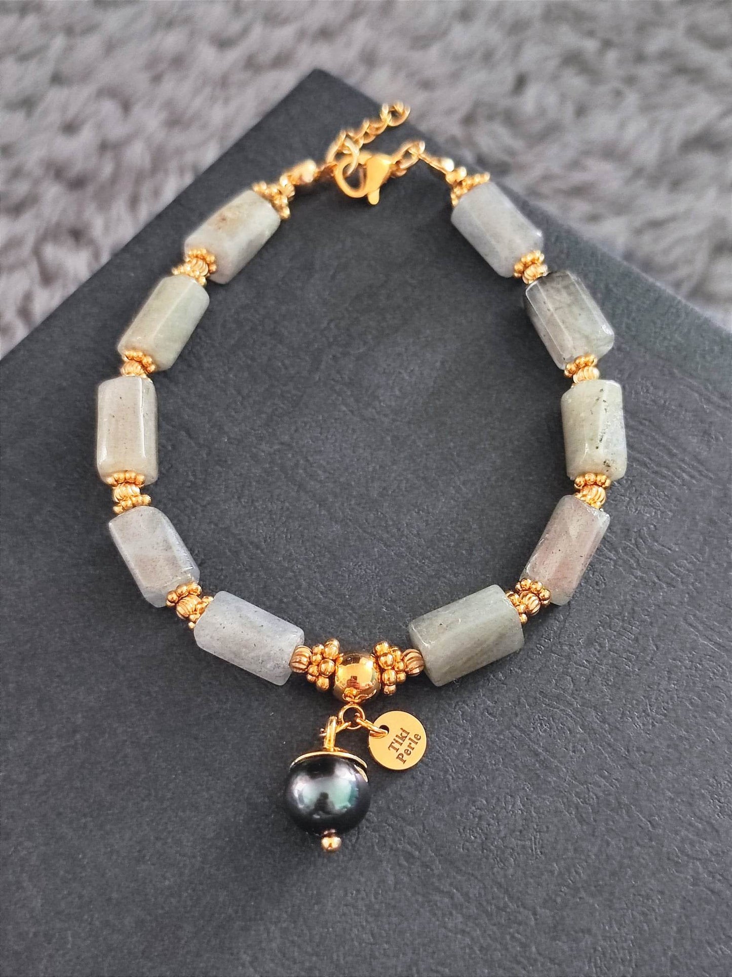 Bracelet Labradorite doré #001