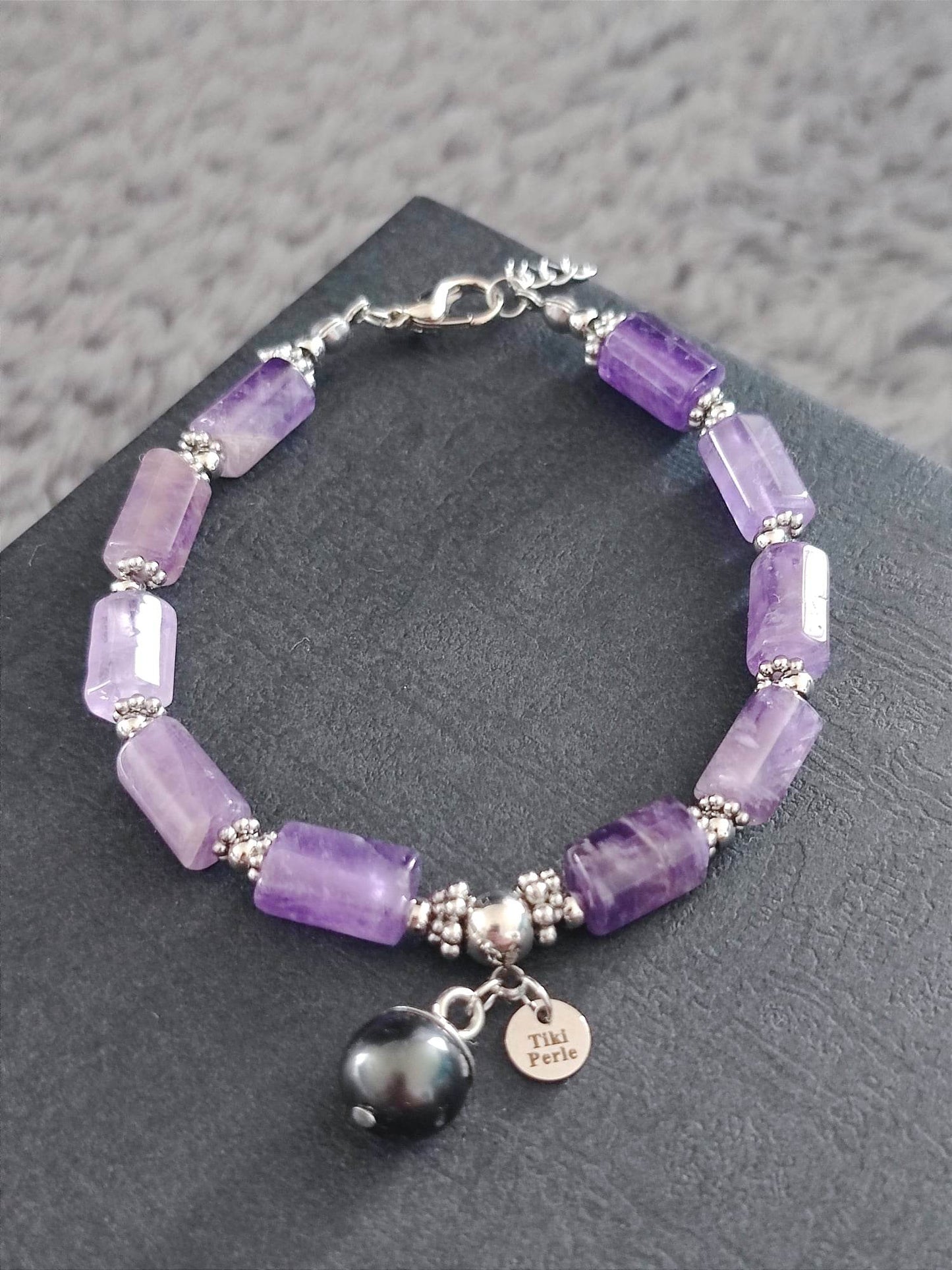 Bracelet Améthyste Argenté #003