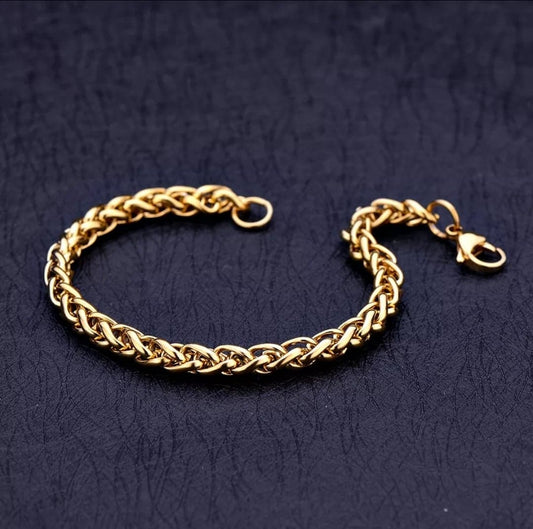 Bracelet doré en acier inoxydable maille serpent