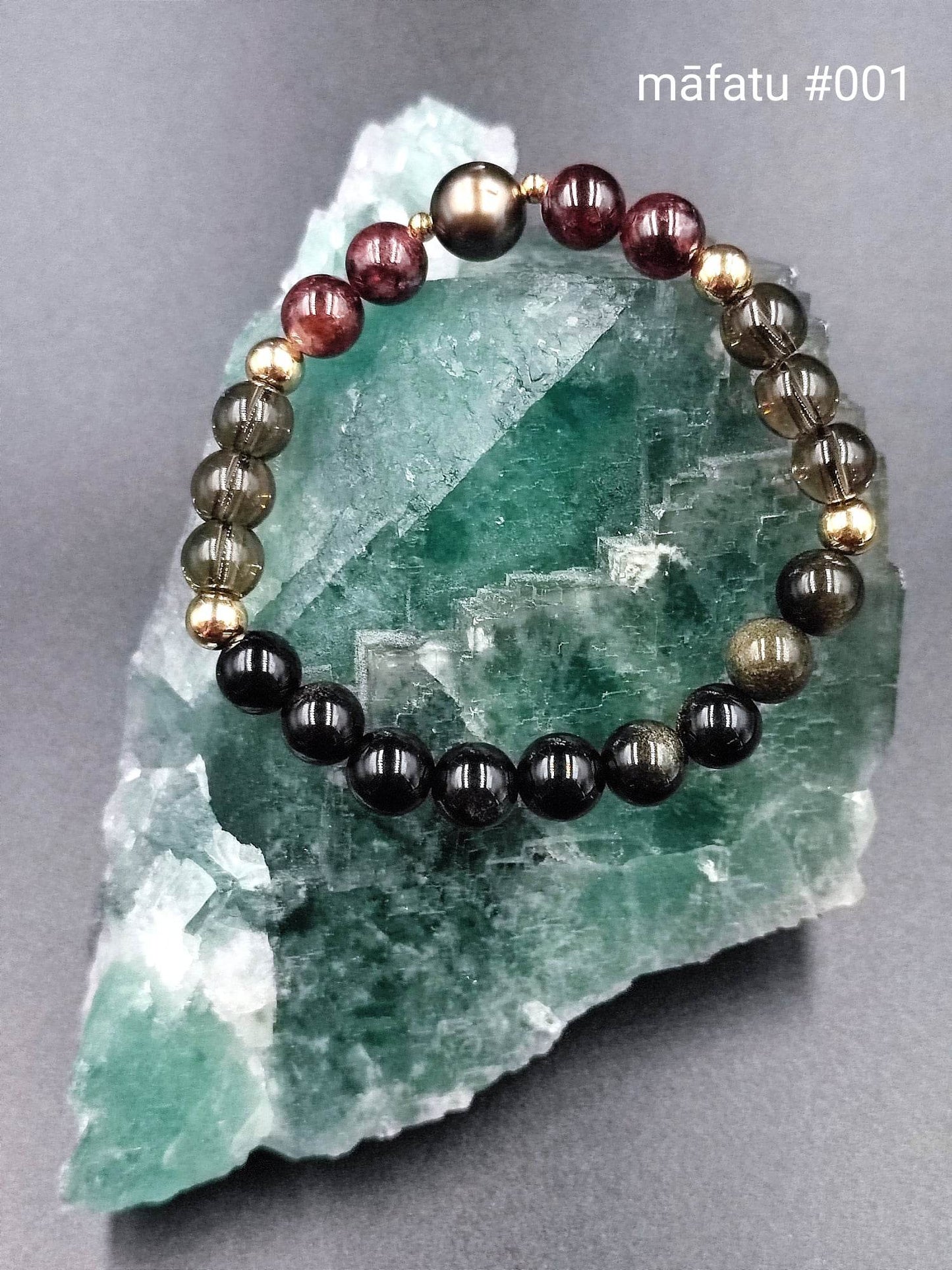 Bracelet "Mafatu" et sa perle de Tahiti 15cm #001