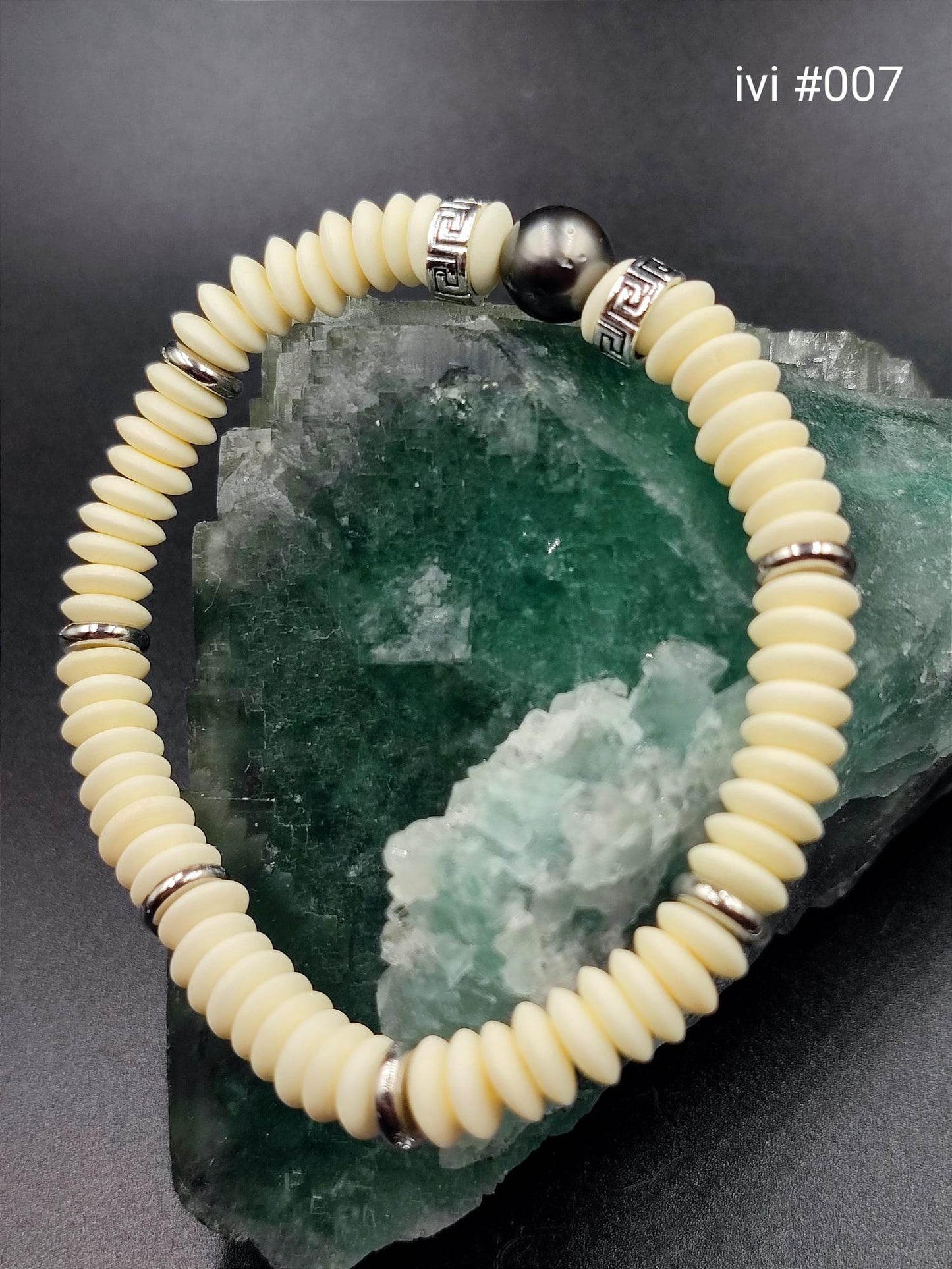 Bracelet homme "ivi" Perle de Tahiti 18cm #007