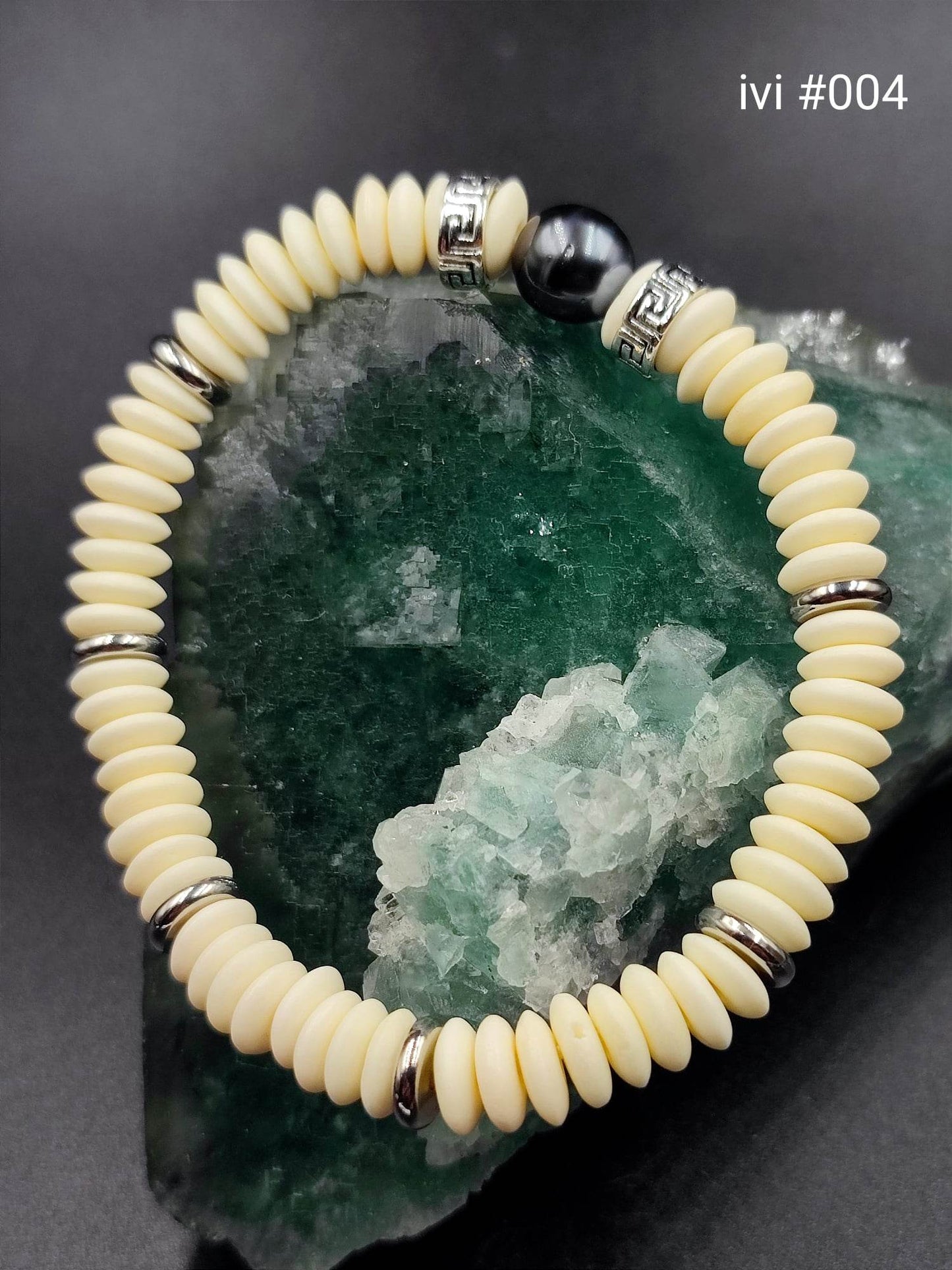 Bracelet homme "ivi" Perle de Tahiti 17cm #004