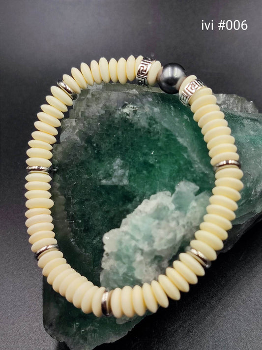 Bracelet homme "ivi" Perle de Tahiti 18cm #006