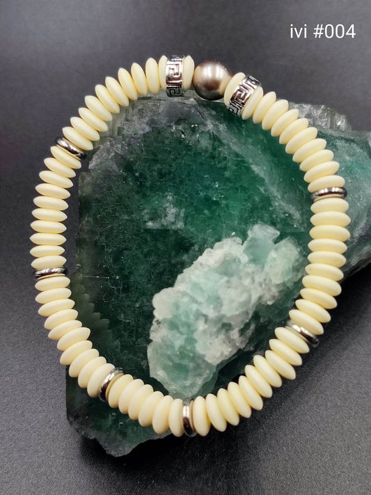 Bracelet homme "ivi" perle de Tahiti 19cm #004