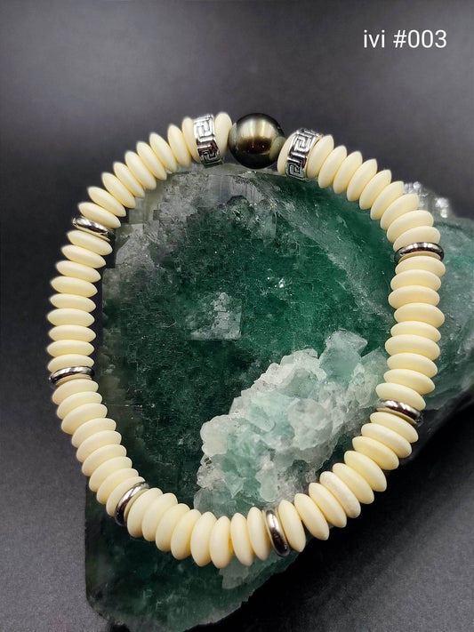 Bracelet homme "ivi" Perle de Tahiti 18cm #003
